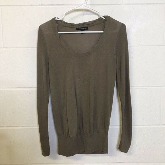 Banana Republic Womens Long Sleeve Taupe Light Weight Wool Blend Sweater Small - Picture 1 of 12